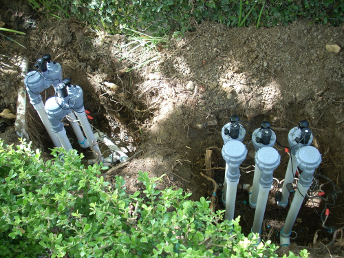 Mr Sprinkler Repair technician working on landscaping in Houston TX